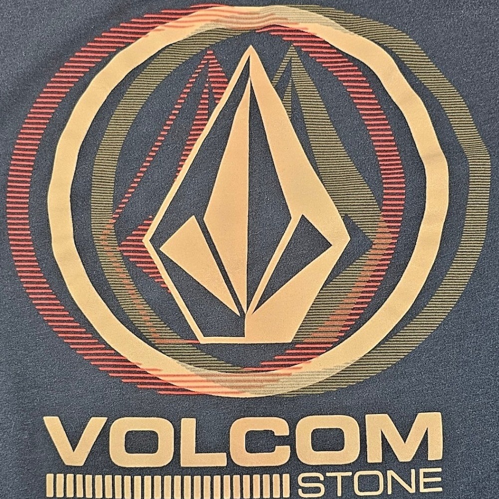Volcom Stone Mens Medium Navy Blue Heather Graphic Tee Short Sleeve Skateboard - Picture 4 of 6